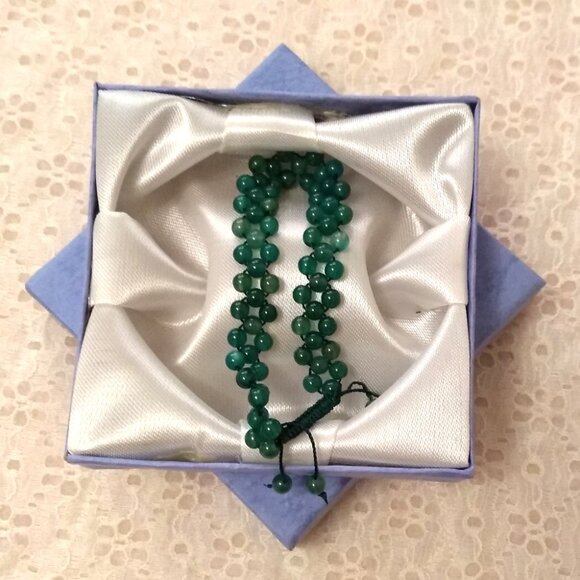 New Natural Green Agate Mini Beads Size 4mm Handmade Bracelet - Picture 6 of 7